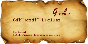 Göncző Luciusz névjegykártya